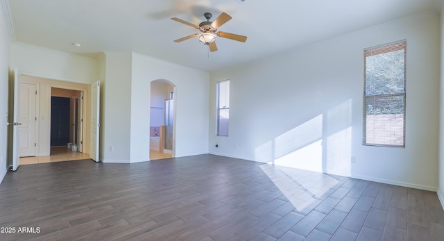 spare room featuring ceiling fan