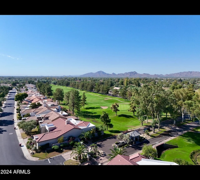 aerial view featuring a mountain view