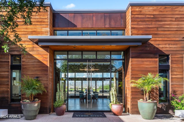 entrance to property with french doors