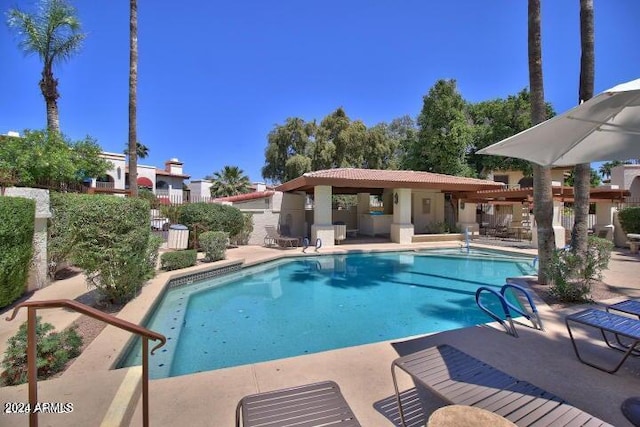 view of pool with a patio area