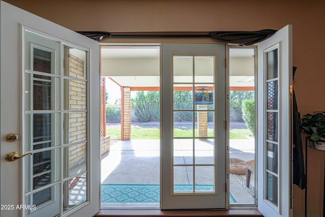 doorway to outside with french doors