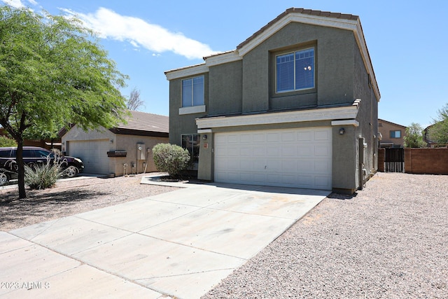 view of front facade with a garage