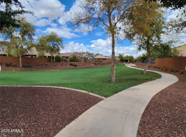 view of yard with fence