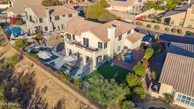 aerial view with a residential view