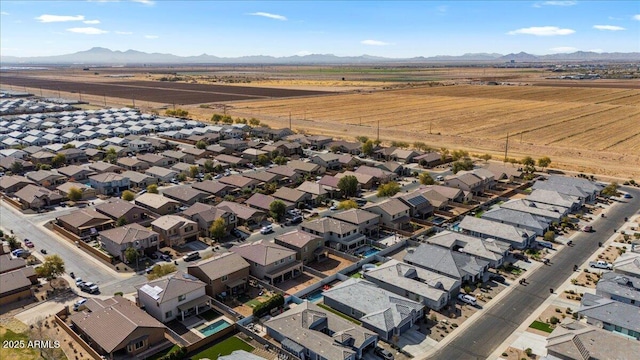 bird's eye view with a mountain view