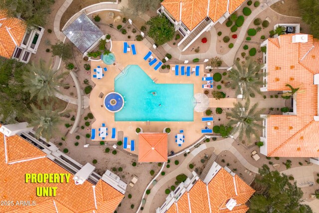 11375 E Sahuaro Dr Unit 2033, Scottsdale, AZ 85259 - bird's eye view of a pool area