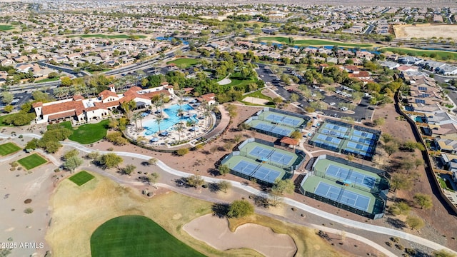 aerial view with a residential view