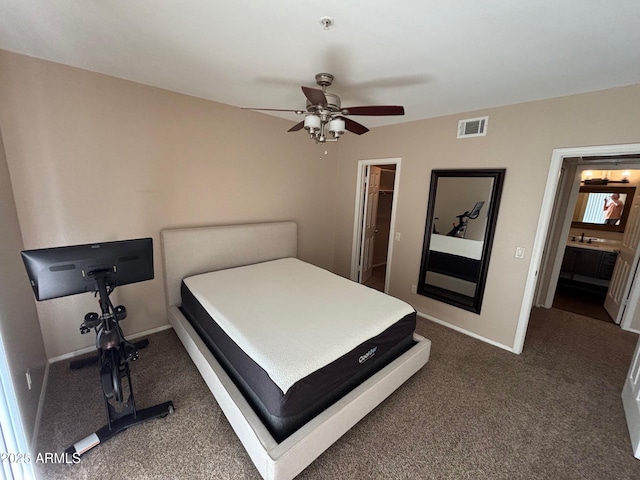 1825 W Ray Rd Unit 2082, Chandler, AZ 85224 - bedroom featuring carpet flooring, a walk in closet, and ceiling fan