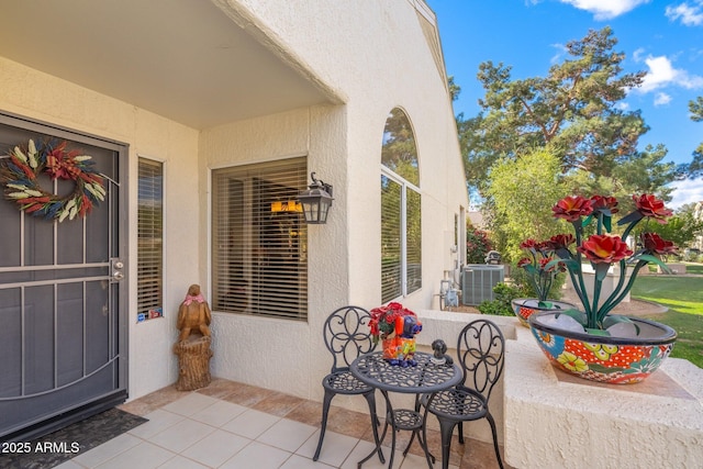 view of patio featuring central AC