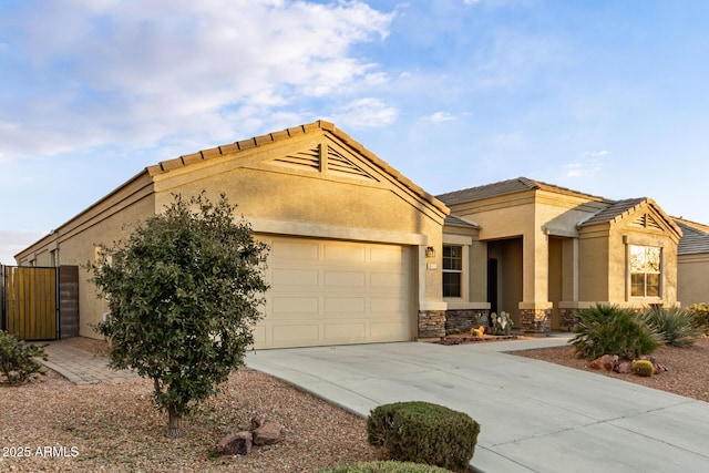 view of front of house with a garage