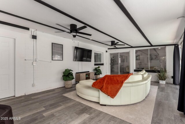 7811 N 32nd Ave, Phoenix, AZ 85051 - living room with a ceiling fan and wood finished floors
