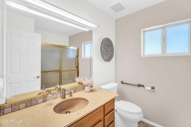 7832 E Via Marina, Scottsdale, AZ 85258 - bathroom featuring vanity and a shower with shower door