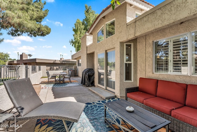 7832 E Via Marina, Scottsdale, AZ 85258 - deck featuring outdoor dining space, an outdoor living space, and a patio area