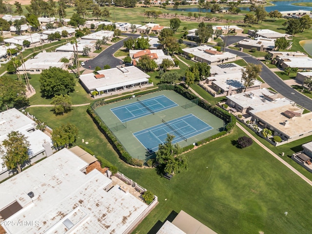7832 E Via Marina, Scottsdale, AZ 85258 - aerial perspective of suburban area with a large body of water and a golf club