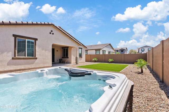23037 E Domingo Rd, Queen Creek, AZ 85142 - view of swimming pool with a hot tub