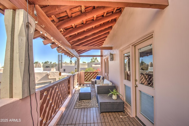 deck featuring an outdoor hangout area