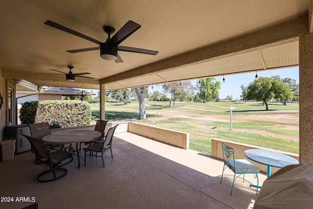 view of patio / terrace with ceiling fan