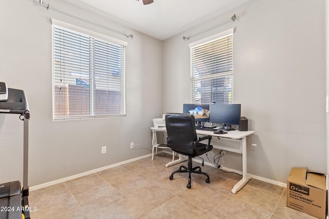 21243 W Coronado Rd, Buckeye, AZ 85396 - office with baseboards and ceiling fan