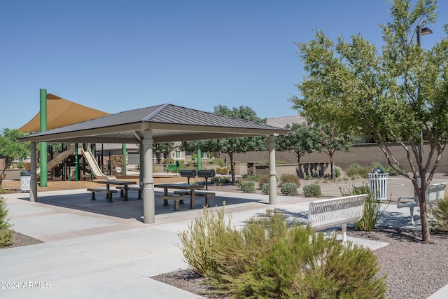 surrounding community with a gazebo