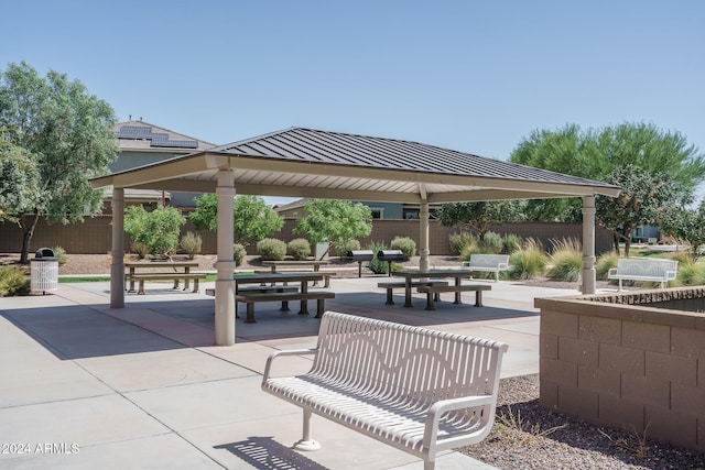 view of property's community featuring a gazebo and a patio area