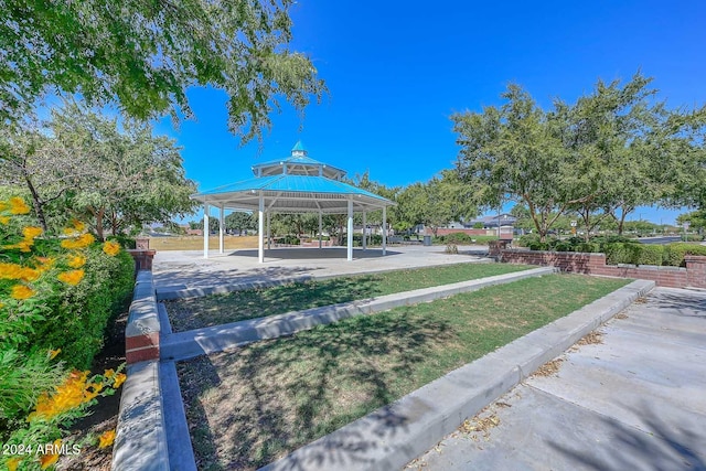 exterior space with a gazebo