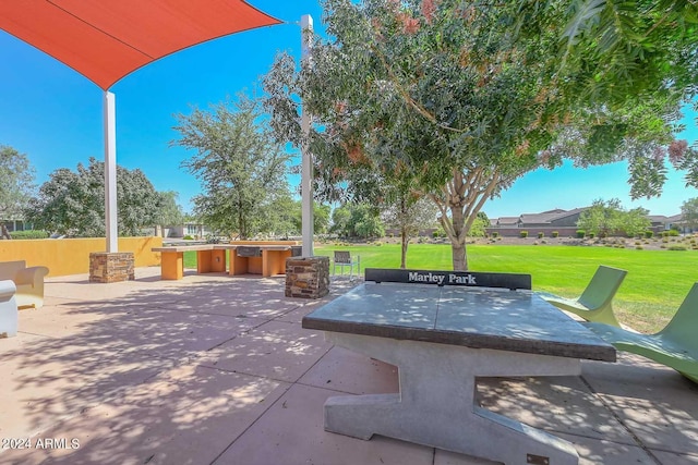 view of patio / terrace with exterior kitchen