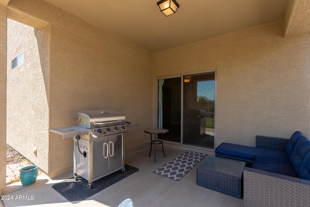 view of patio / terrace with outdoor lounge area and area for grilling