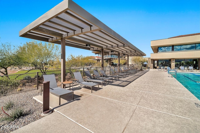 exterior space featuring a pergola and a patio area