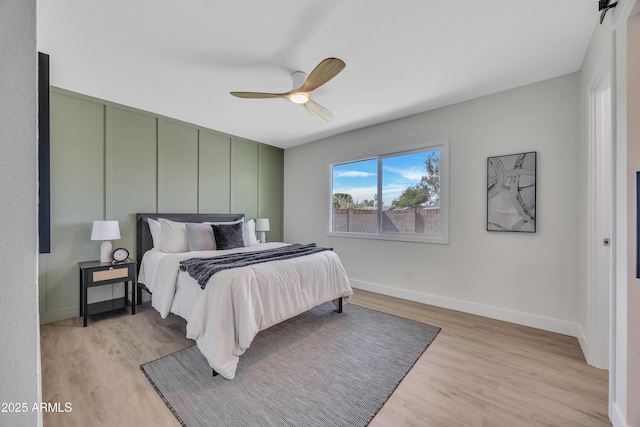 4720 W Northview Ave, Glendale, AZ 85301 - bedroom featuring light wood finished floors, baseboards, and a ceiling fan