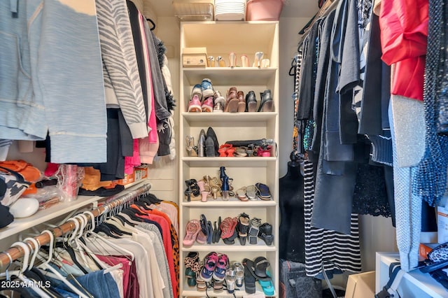 view of walk in closet