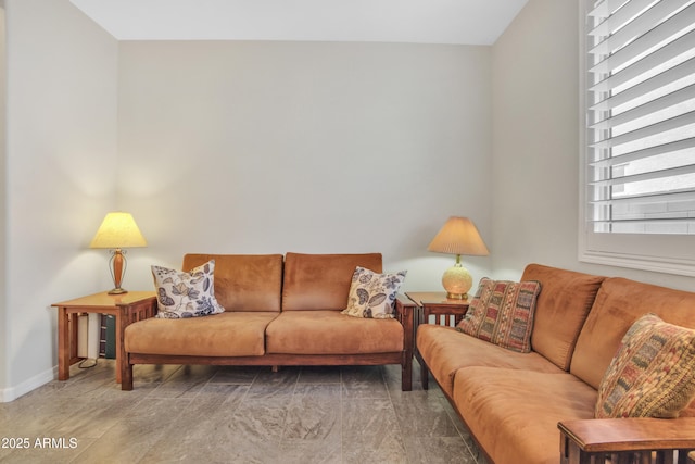 living room with baseboards