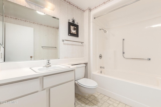 19402 N Welk Dr, Sun City, AZ 85373 - full bath with tile patterned floors, shower / bath combination, vanity, and toilet