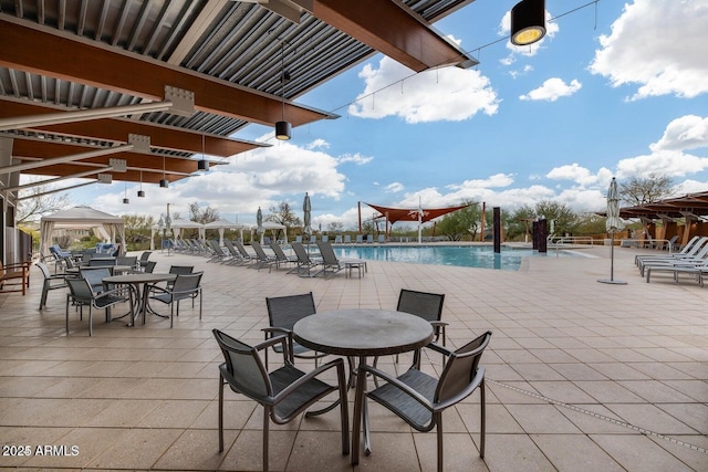3603 E Salter Dr, Phoenix, AZ 85050 - view of patio featuring a community pool and a gazebo