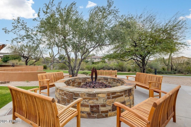 3603 E Salter Dr, Phoenix, AZ 85050 - view of patio with a fire pit