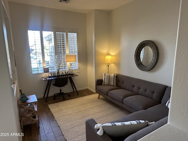 living room featuring hardwood / wood-style floors