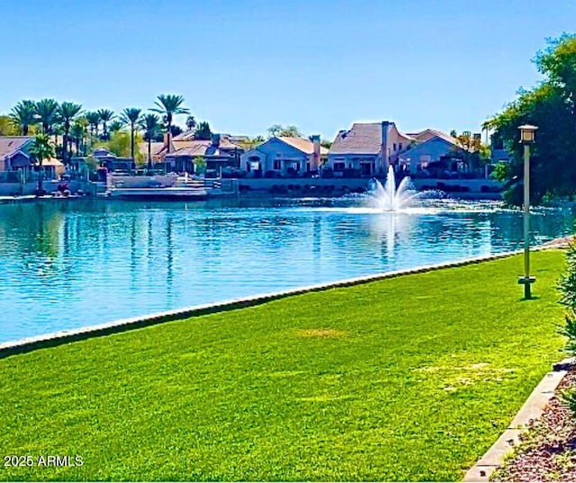 property view of water with a residential view