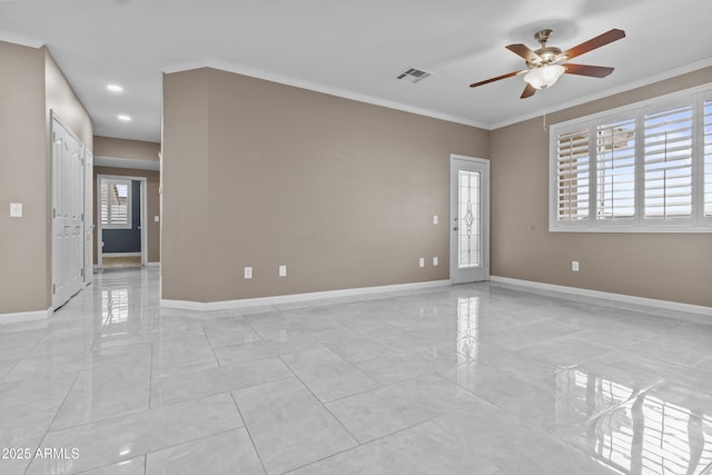 16013 S Desert Foothills Pkwy Unit 2120, Phoenix, AZ 85048 - spare room with baseboards, ceiling fan, and ornamental molding