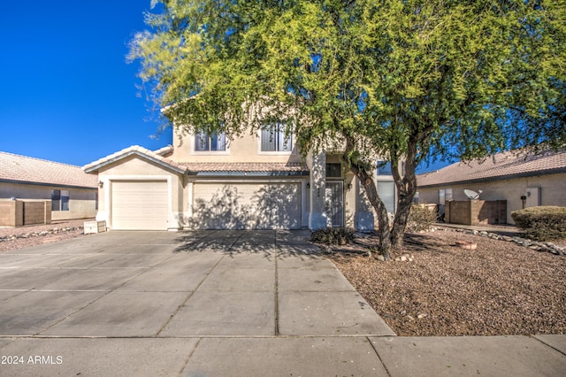 view of front of house with a garage