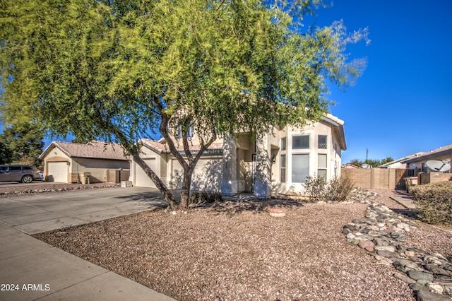 view of front of home featuring a garage