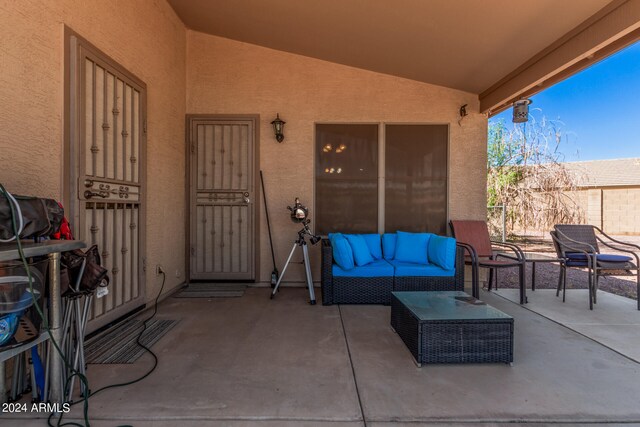 view of terrace featuring an outdoor hangout area