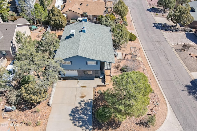 birds eye view of property featuring a residential view