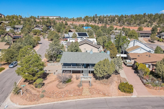 aerial view featuring a residential view