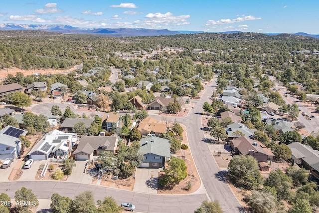 aerial view with a residential view and a mountain view