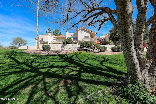 view of yard with fence