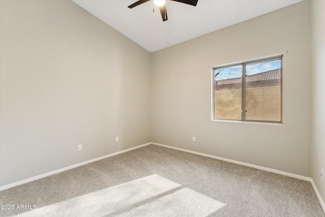 6658 E San Cristobal Way, Gold Canyon, AZ 85118 - carpeted spare room with a ceiling fan, baseboards, and lofted ceiling