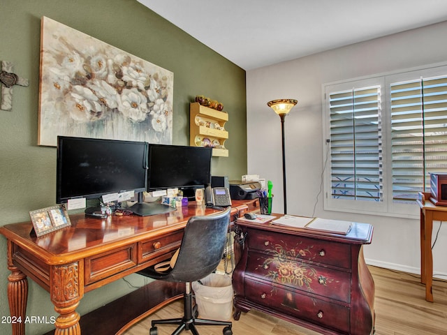 office featuring light wood-type flooring