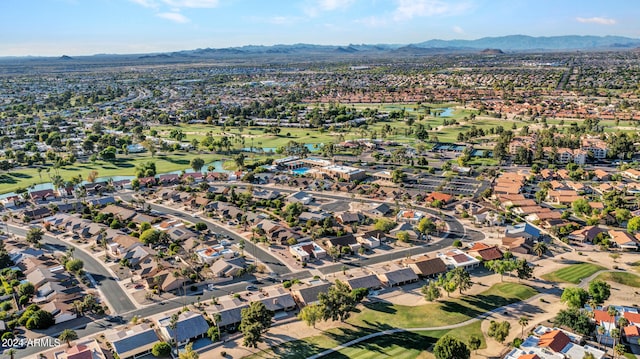 drone / aerial view with a mountain view