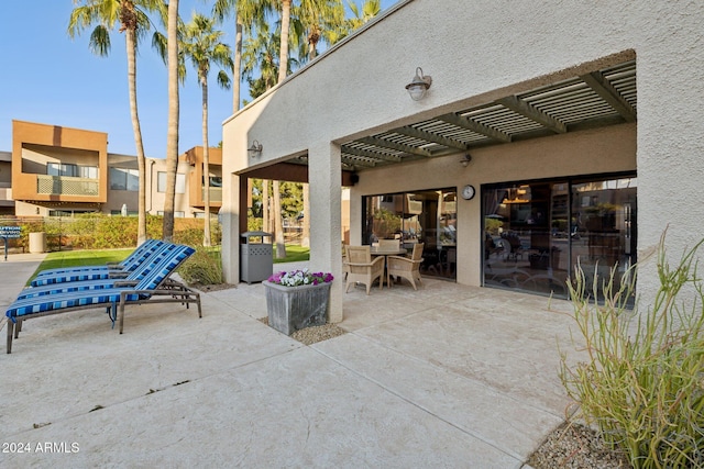 view of patio / terrace featuring a pergola