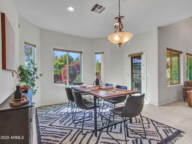 view of tiled dining area