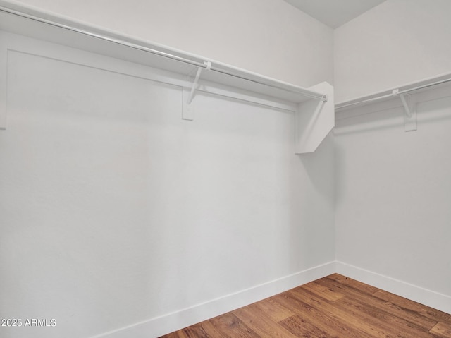 walk in closet featuring hardwood / wood-style flooring